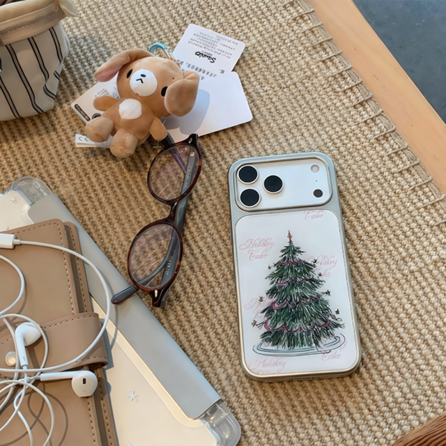 Christmas英字ツリーiPhoneケース