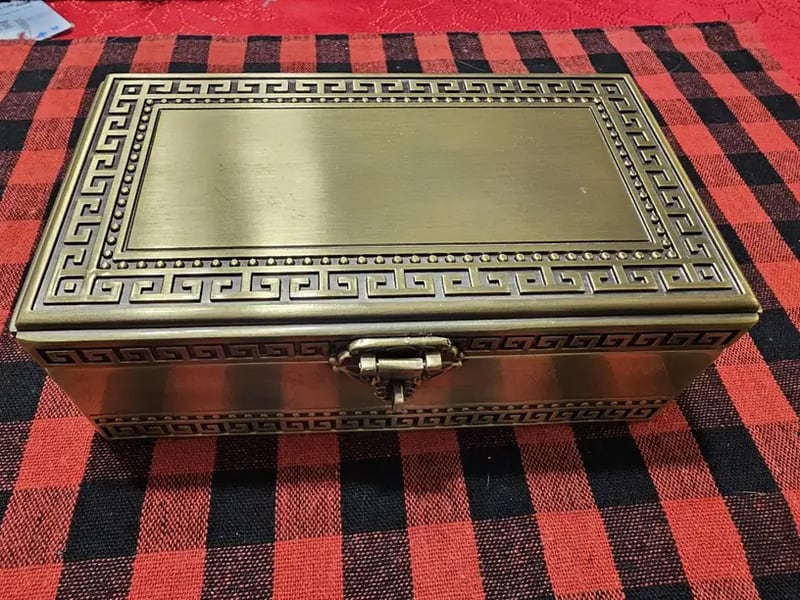 【希少】ヴィンテージ ジュエリーボックス アクセサリーケース ジュエリー ボックス エレガント ヴィンテージ調 ギリシャキー模様