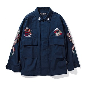 GOOD HELLER / KOR ARMY TYPE SOUVENIR JACKET DRAGON AND US EAGLE EMBROIDERIES /  GH-25AW001 / NAVY