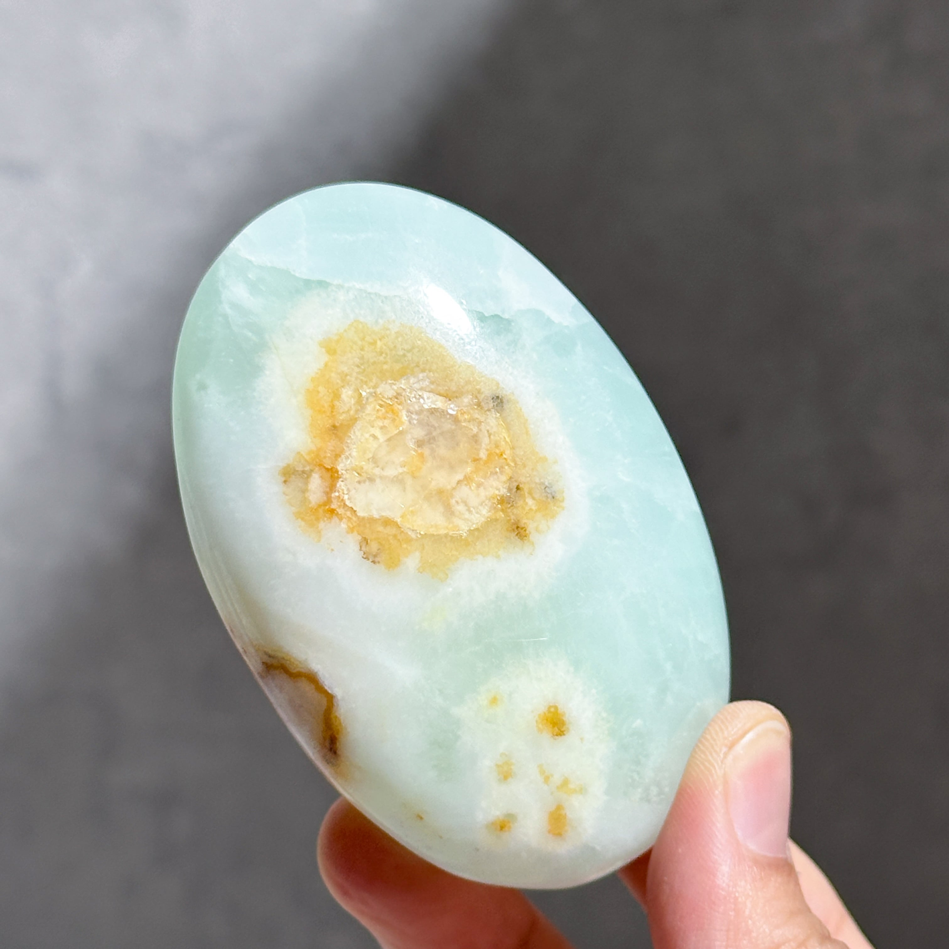 カリビアンブルーカルサイト パームストーン 63◇Caribbian Blue