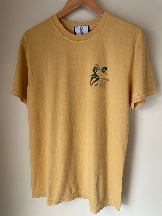 afro comb T-shirt（yellow,green,natural）
