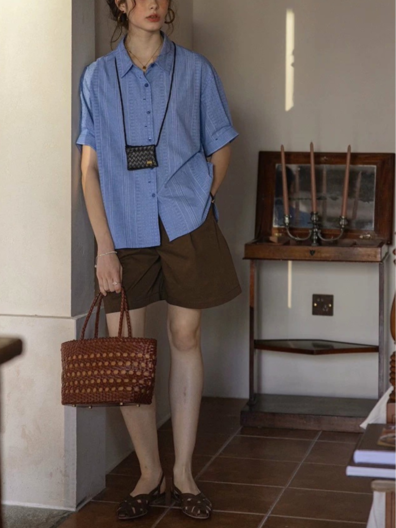 Rivage Jacquard Roll-Up Shirt F0777