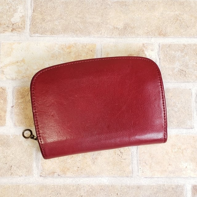 オールドコーチ ☆ レザー ラウンドジッパー 折財布 財布 レッド  
