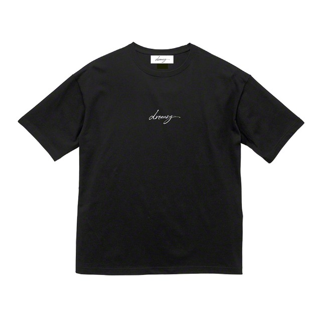drowsy..EMBROIDERY FRONT LOGO TEE / 23SS / BK