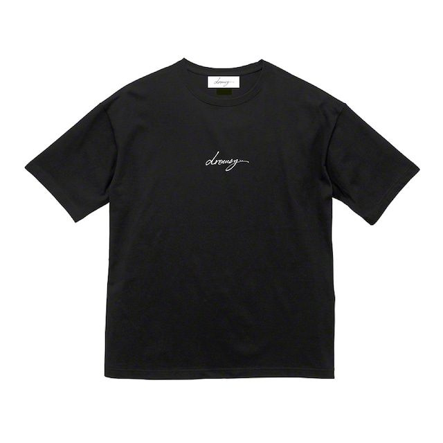 drowsy..EMBROIDERY FRONT LOGO TEE / 23SS / BK