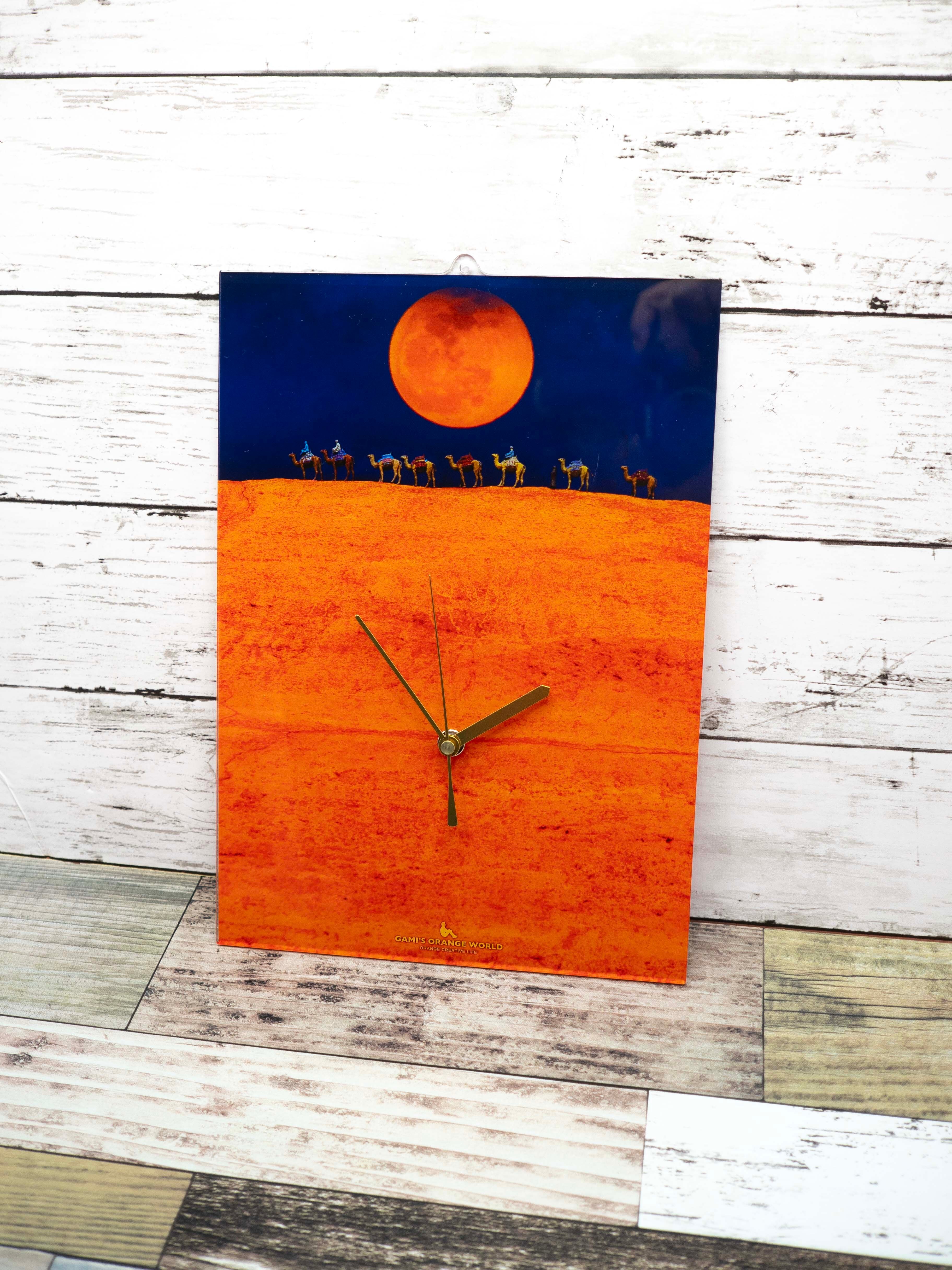 掛け時計/置き時計】オレンジジャーニー（アクリル製）※文字盤無し