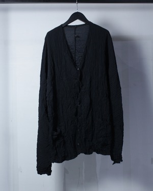 【Caka BLACK】Shrink Textile Loose Cardigan Jacket