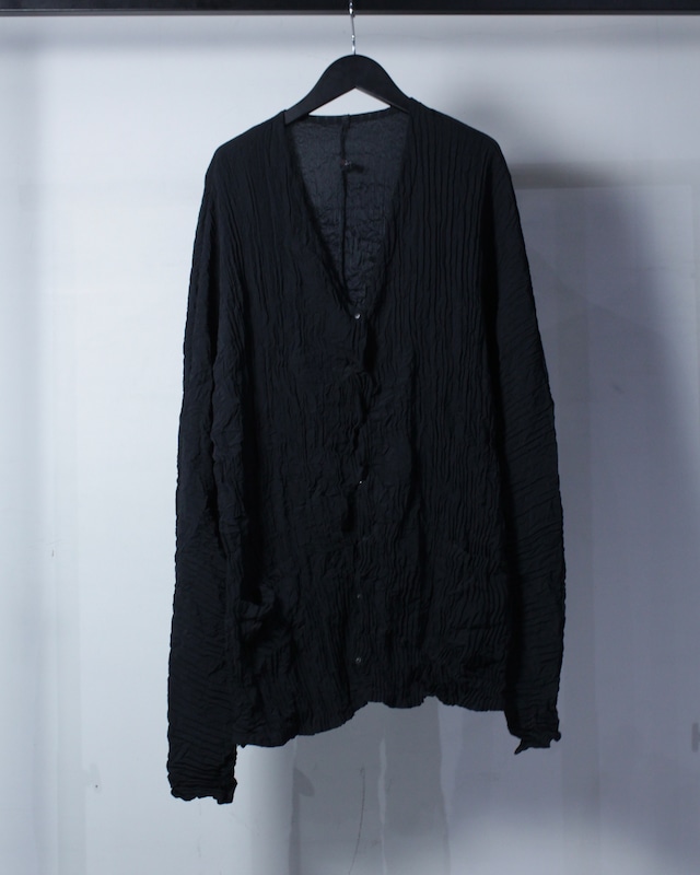 【Caka BLACK】Shrink Textile Loose Cardigan Jacket