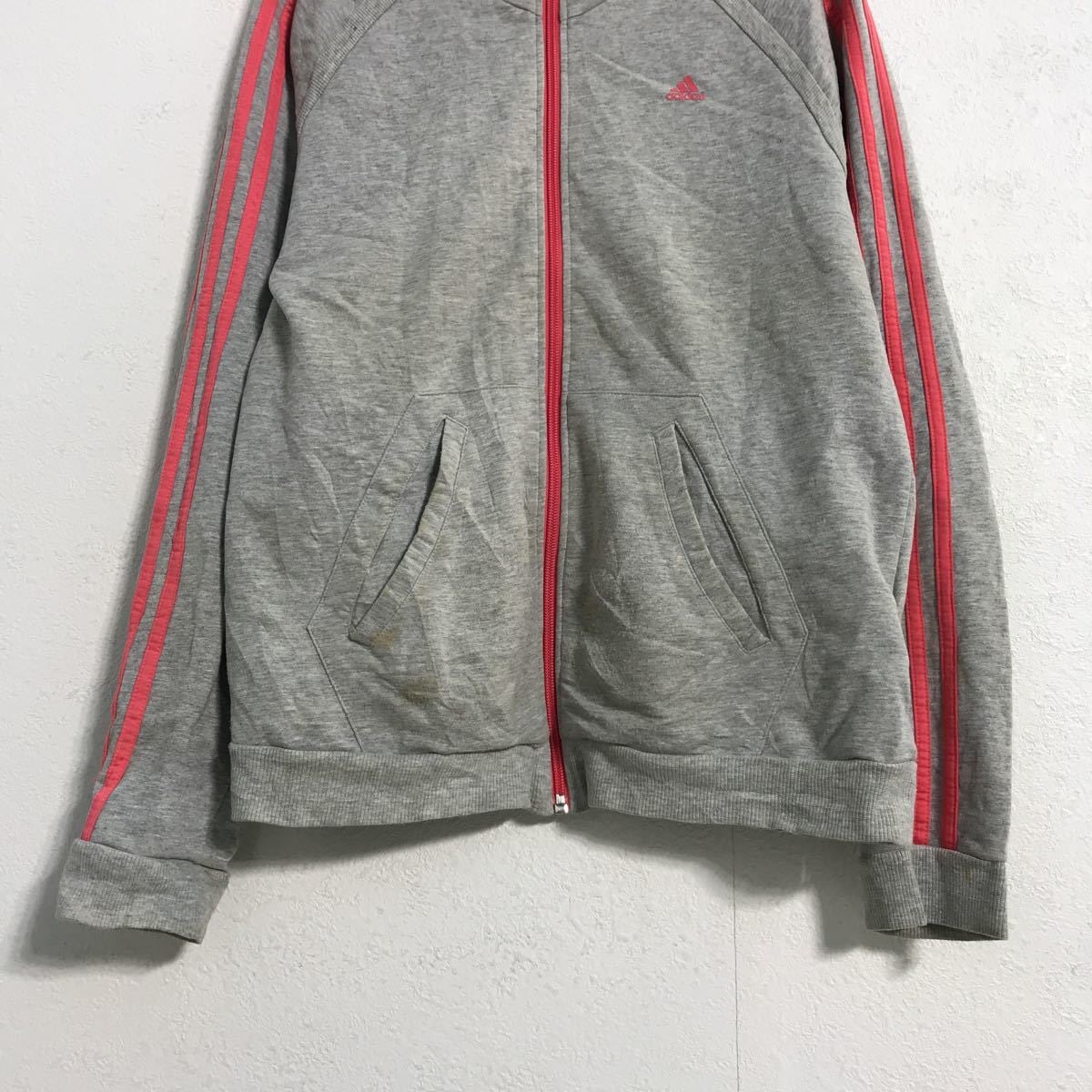adidas グレー ジップアップ トレーナー L アディダス スウェット 