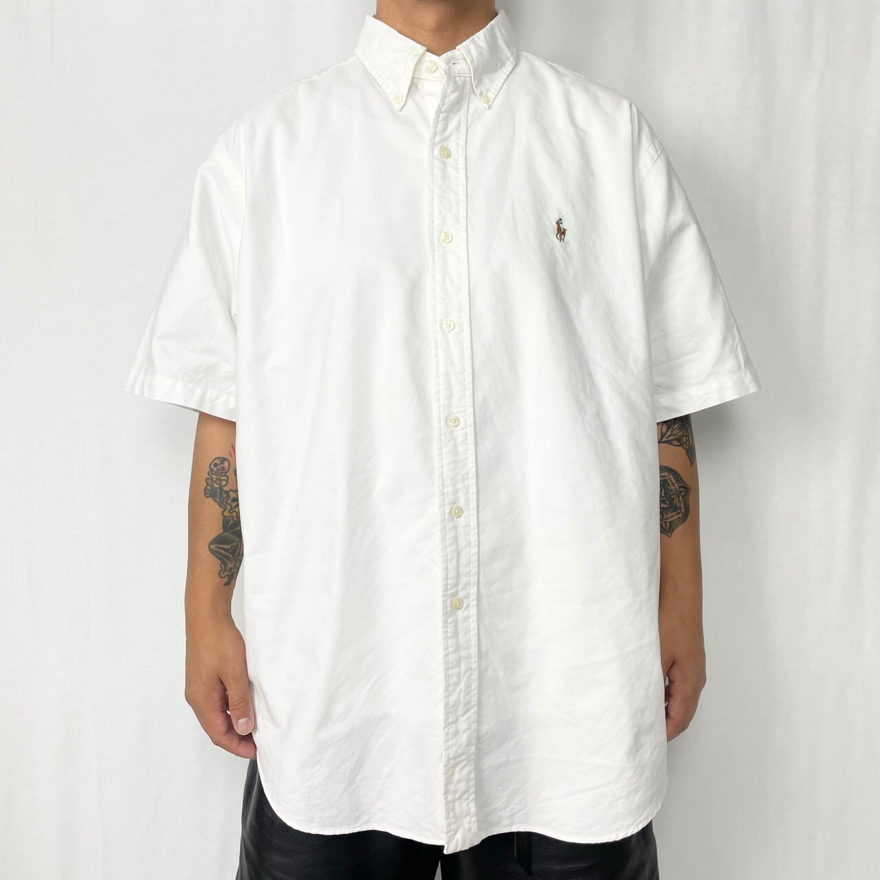 【極美品】ポロラルフローレン　リネンシャツ　半袖　白　XL Polo Ralph Lauren 半袖シャツ XL ホワイト