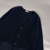 EN ROUTE アンルート 切替デザイン 総柄 Vネック 前開き ニット カーディガン 3/ブラック系 レディース ユナイテッドアローズ