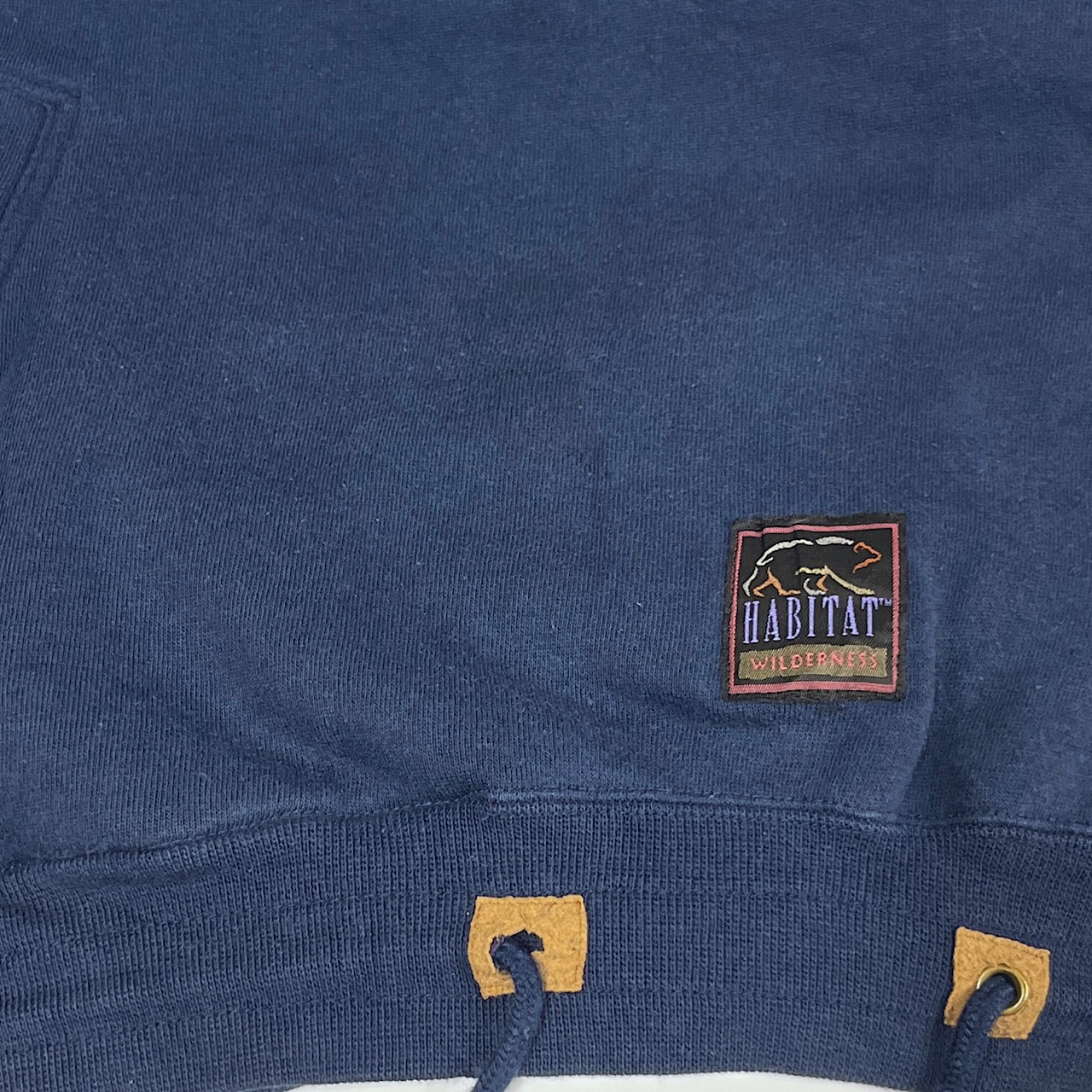 90年代 HABITAT WILDERNESS オオカミ アニマル 刺繍 ハーフジップ 