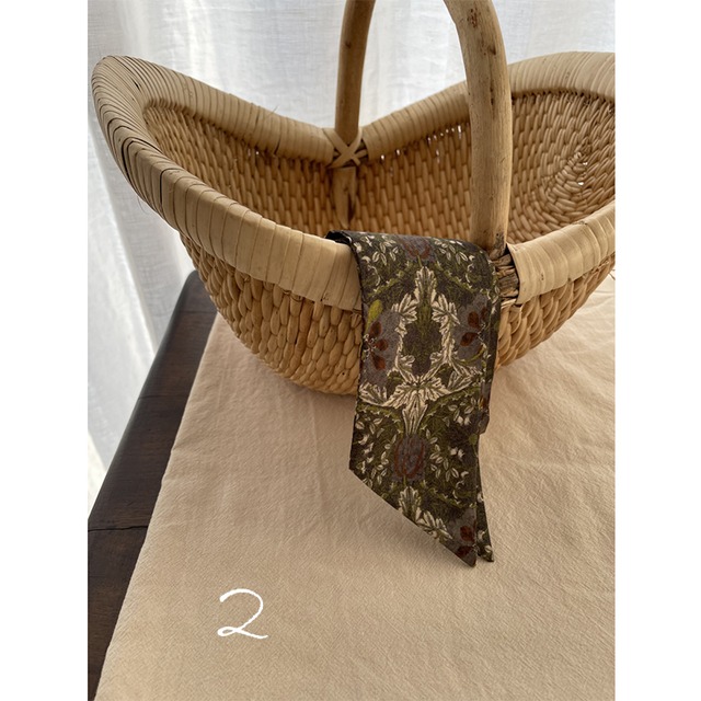 Nook古い花のシルクスカーフネクタイ 3s