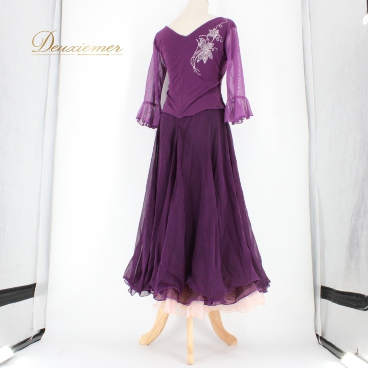 社交ダンス 衣装 スタンダード ドレス ワンピース パーティドレス ICHIOKU イチオク 紫 黒 ラインストーン ブラック系 パープル系 ピンク系 レース パーティー用 競技用 フォーマル おしゃれ 高級感 きらめく スパンコール スタイルアップ 女性用 伸縮性 カジュアル ドレッシー お手入れ簡単 薄手 軽量 ドレスアップ