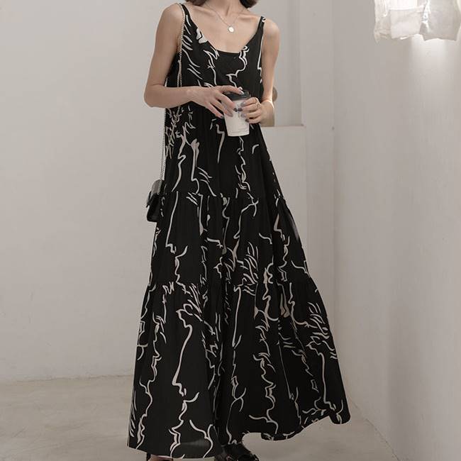 Abstract Petal Maxi Dress*S-1092