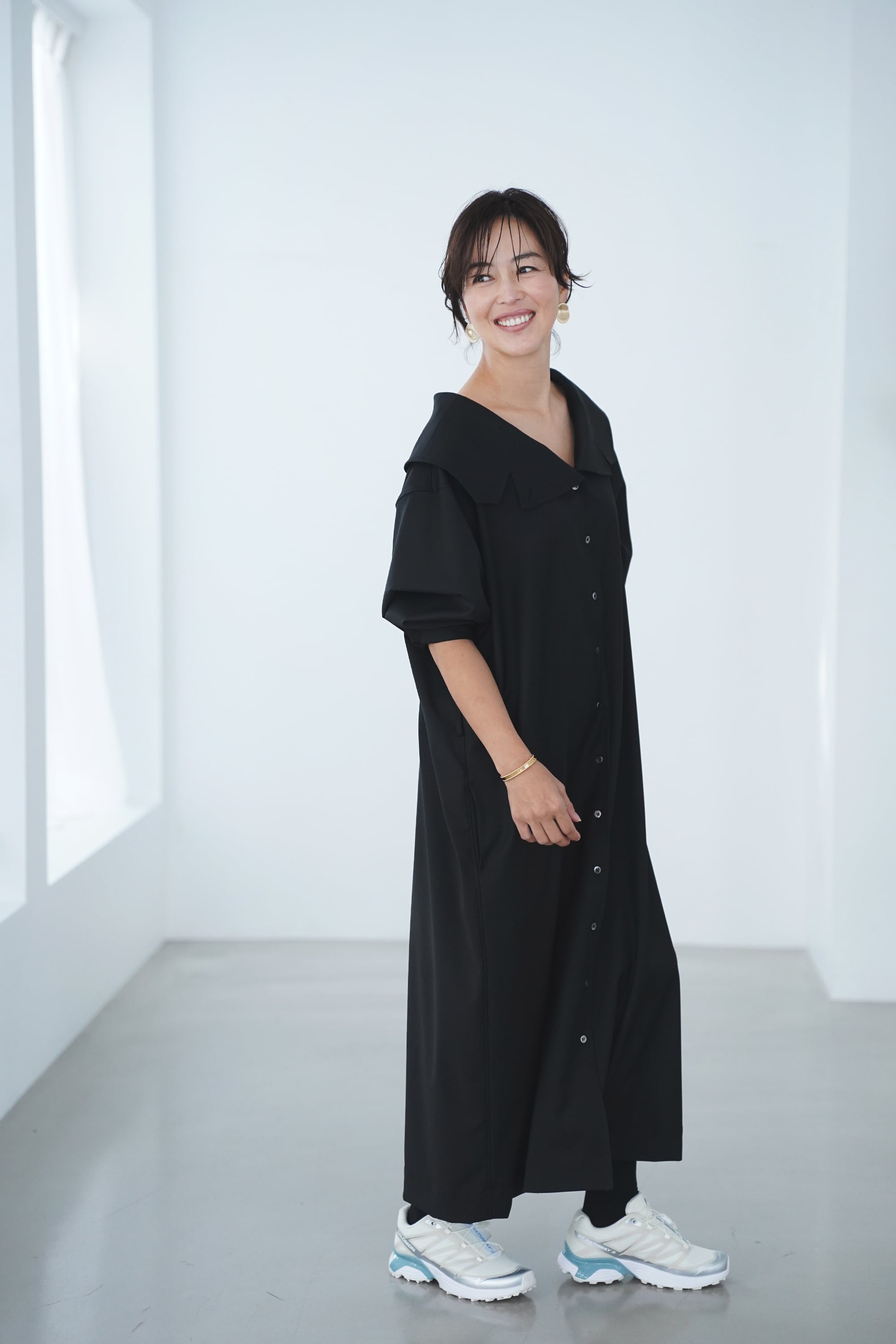 the 9 shop everyday dress ブラック long M EVERYDAY shirts DRESS ブラック | THE9SHOP