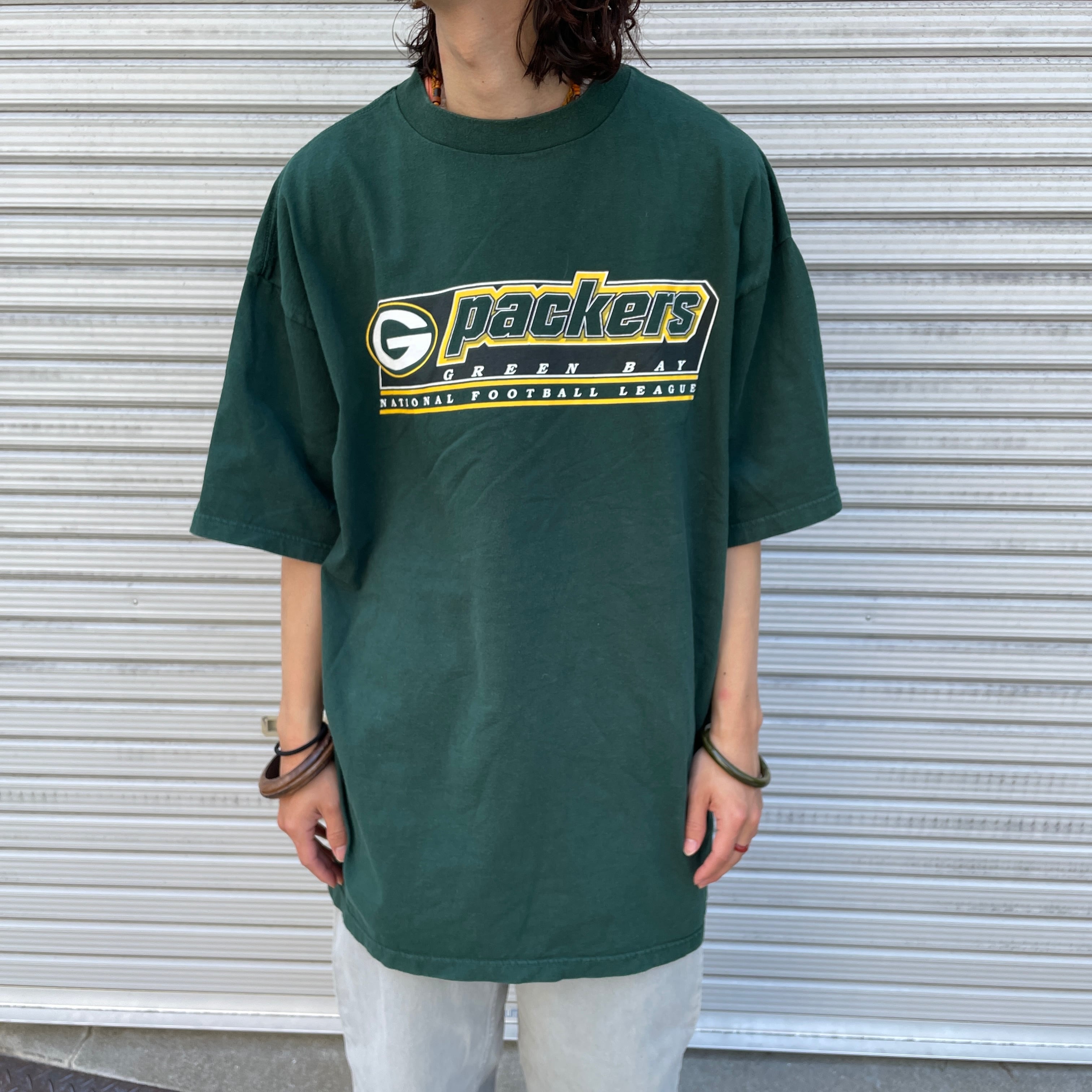 送料無料』90s グリーンベイパッカーズ チームロゴプリントTシャツ 2XL