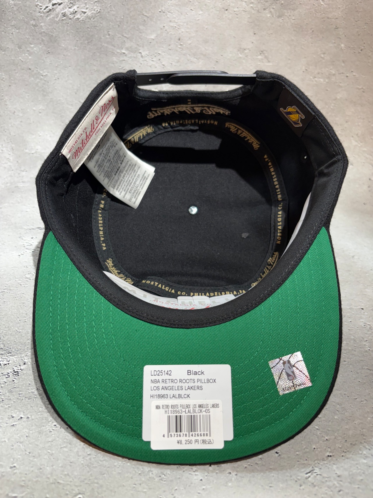 Mitchell＆Ness/ミッチェルアンドネス NBA ロサンゼルス・レイカーズ Retro Roots  ピルボックス キャップ ブラック