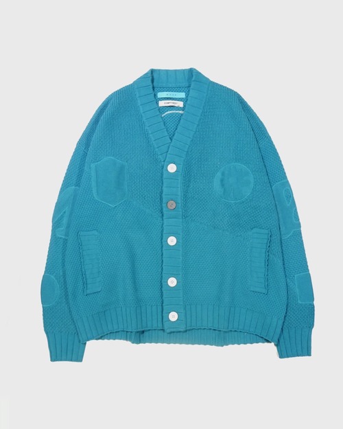 Varsity Knit Cardigan - Turquoise