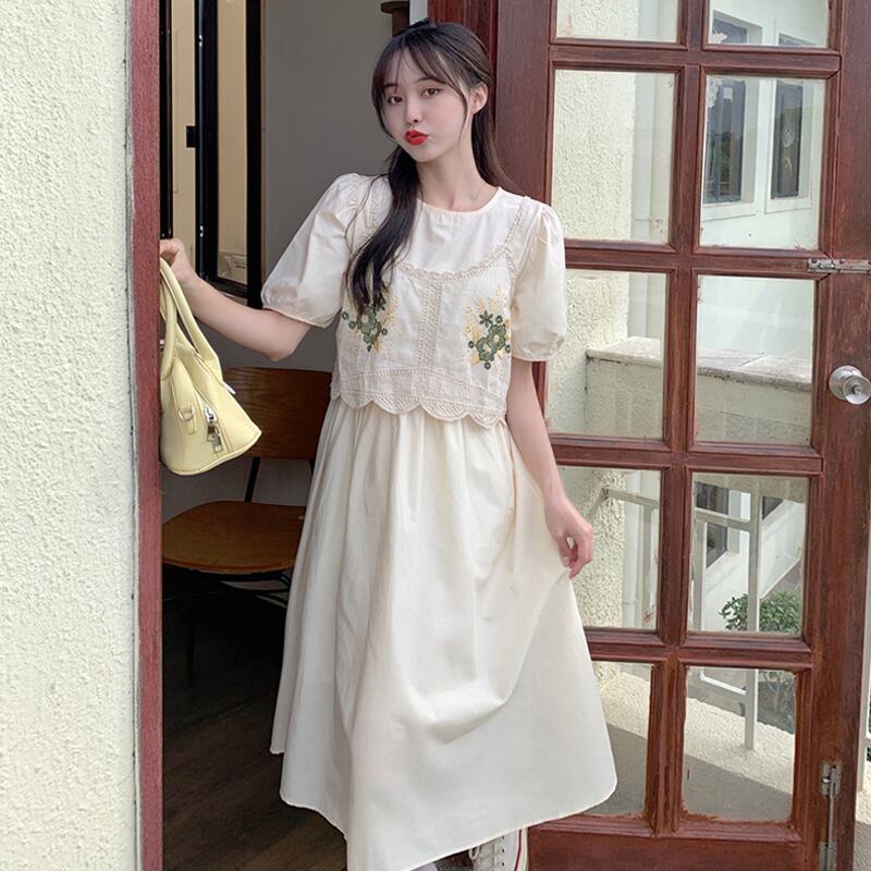 スリーブドレス サマーロングスカート 夏物 試着室21606279622