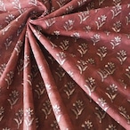 ブロックプリント生地【50cm単位】インド綿 小花柄 ブラウン #40410-BR1