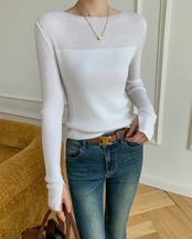 Slim round neck long sleeve Top T20111
