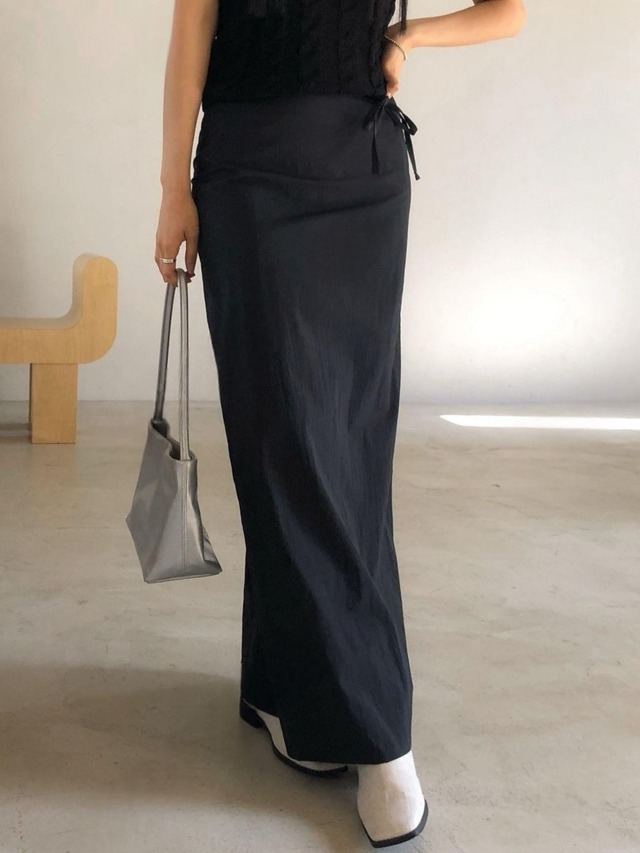Side Tie Wrap Long Skirt