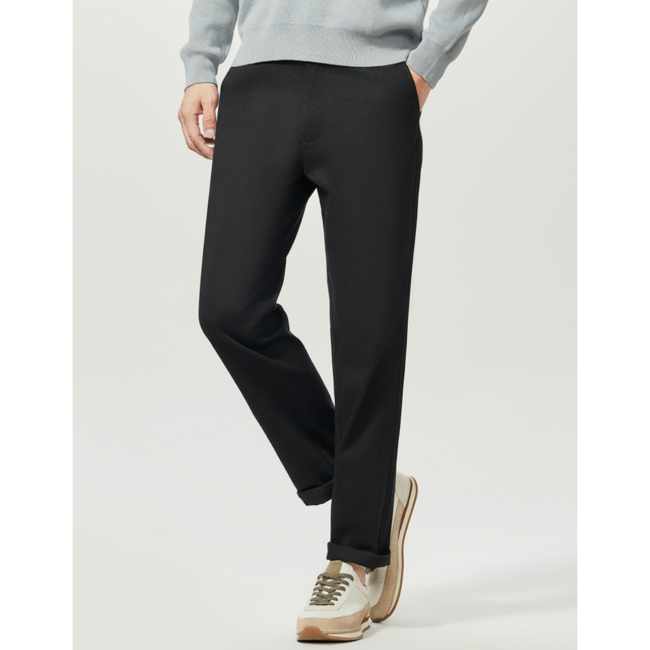 ノープリーツ スリムストレートパンツ af0030