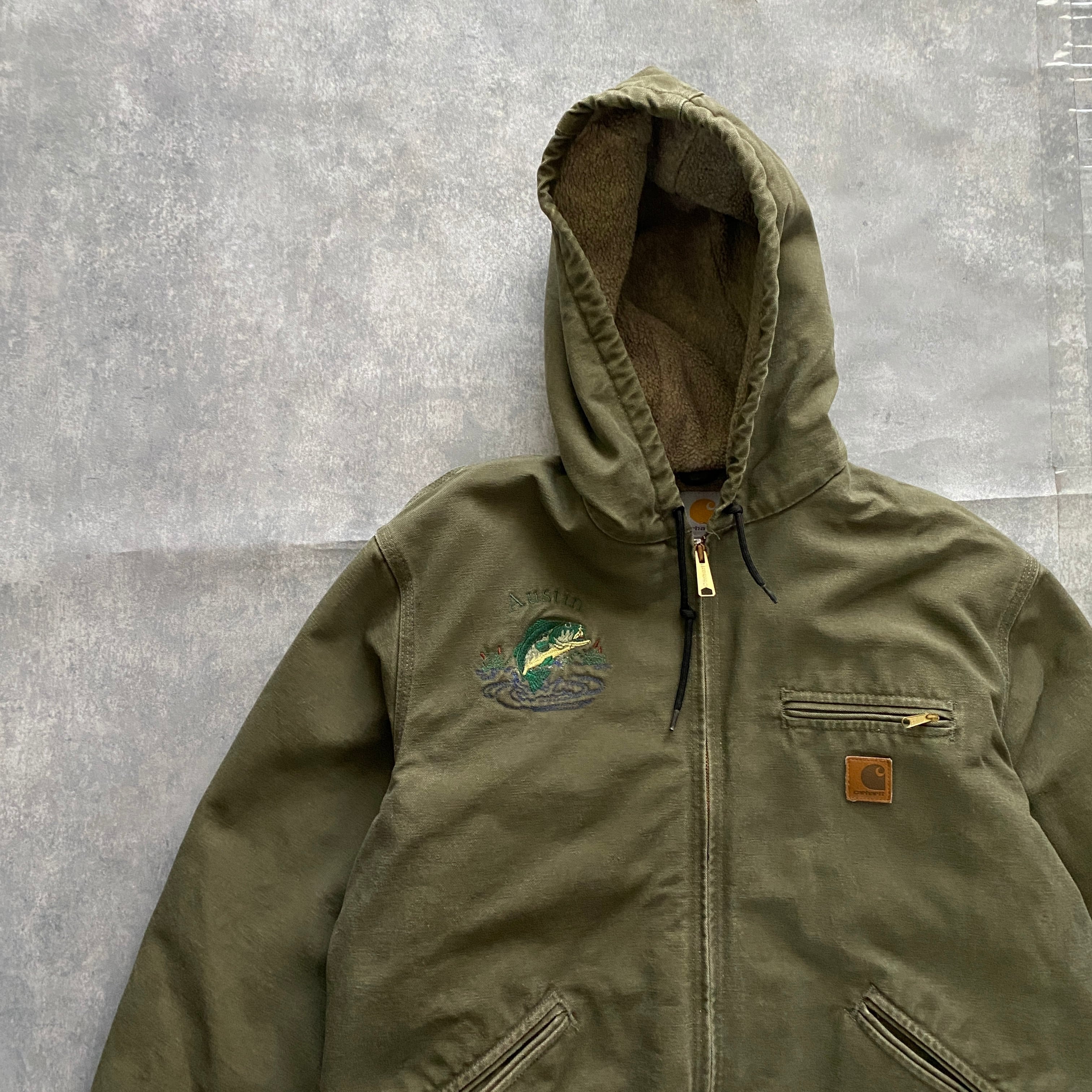 【大人気欲⭐︎】Carhartt ラベルロゴ　パーカー　　茶色　プルオーバー