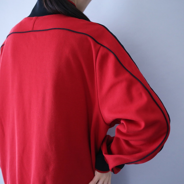 "NIKE" bi-color good switching and piping loose track jacket