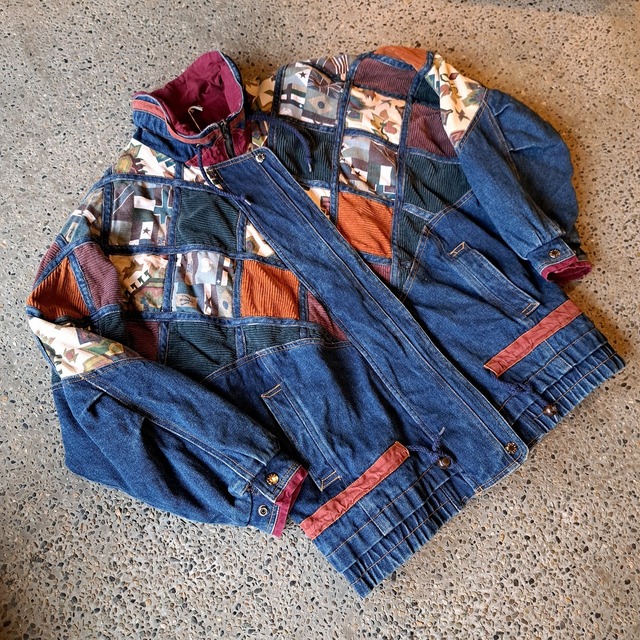 パッチワーク デザインデニムジャケット used [211084]