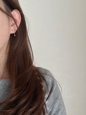 S925 ラインストーンドロップピアス