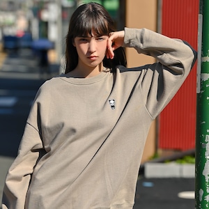 送料無料【HIPANDA ハイパンダ】男女兼用 クルーネック スウェット トレーナー UNISEX CREW NECK SWEAT SHIRT / WHITE・BLACK・KHAKI