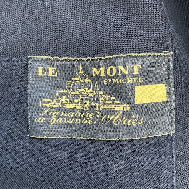 Le Mont St Michel ブラックモールスキンジャケット 50s 画像6