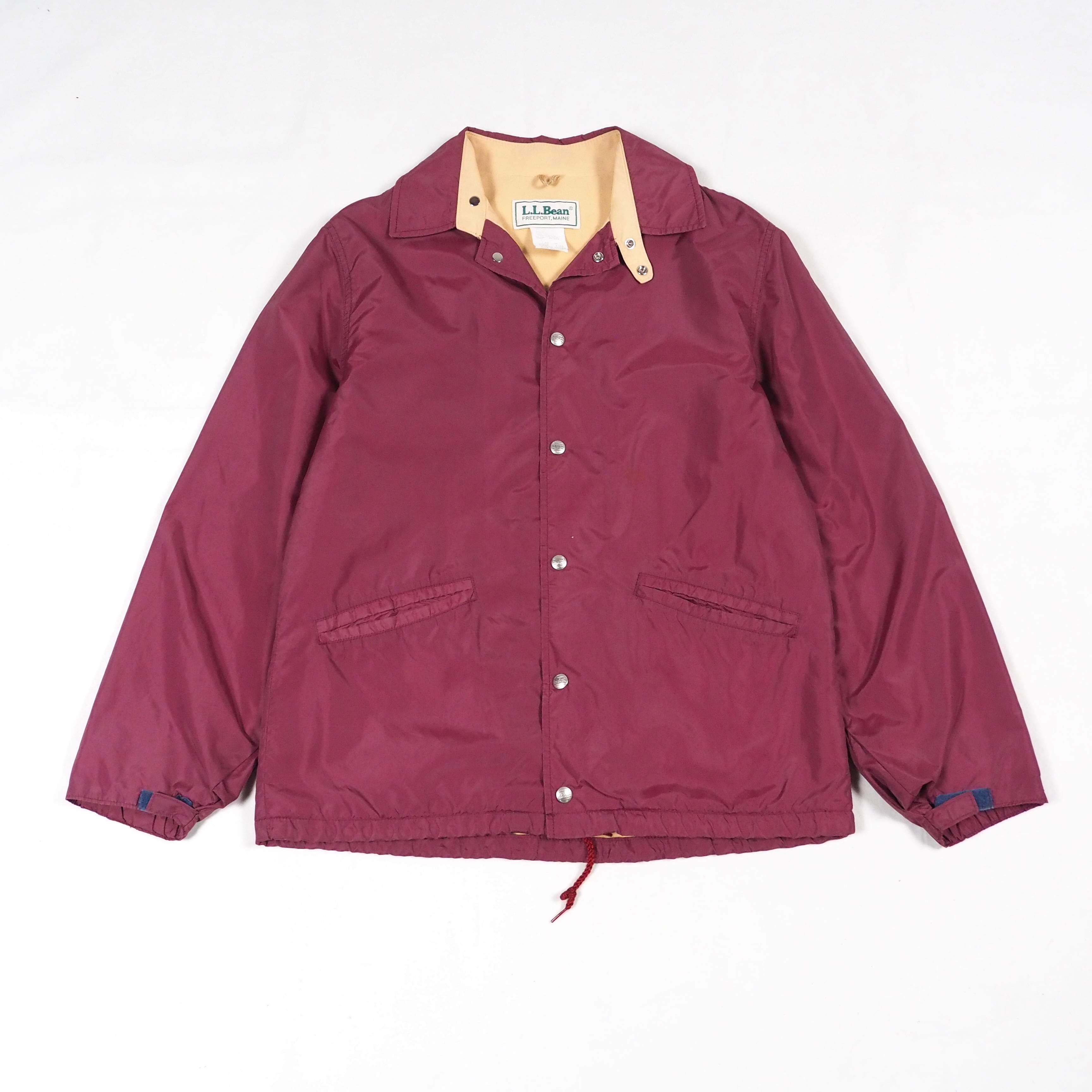 L.L.Bean chinstrap nylon coach jacket M Burgundy USA製 /エルエルビーン チンスト ナイロンコーチジャケット バーガンディー