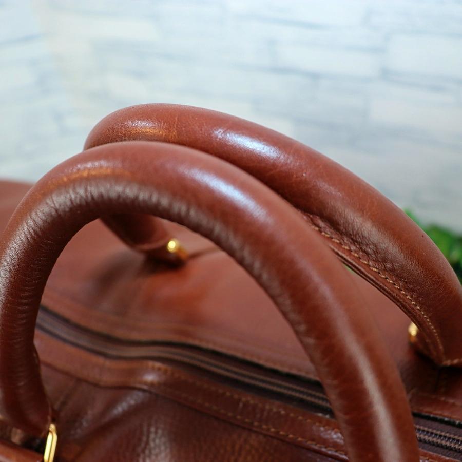 BALLY バリー ボストンバッグ オールレザー 茶色 ショルダー付 旅行 