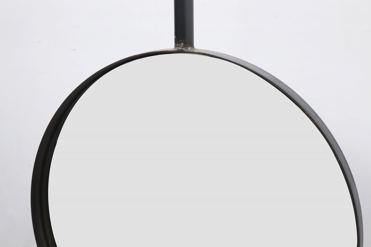 アイアンフレーム 天吊り 大型 ラウンド ミラー 鏡 姿見