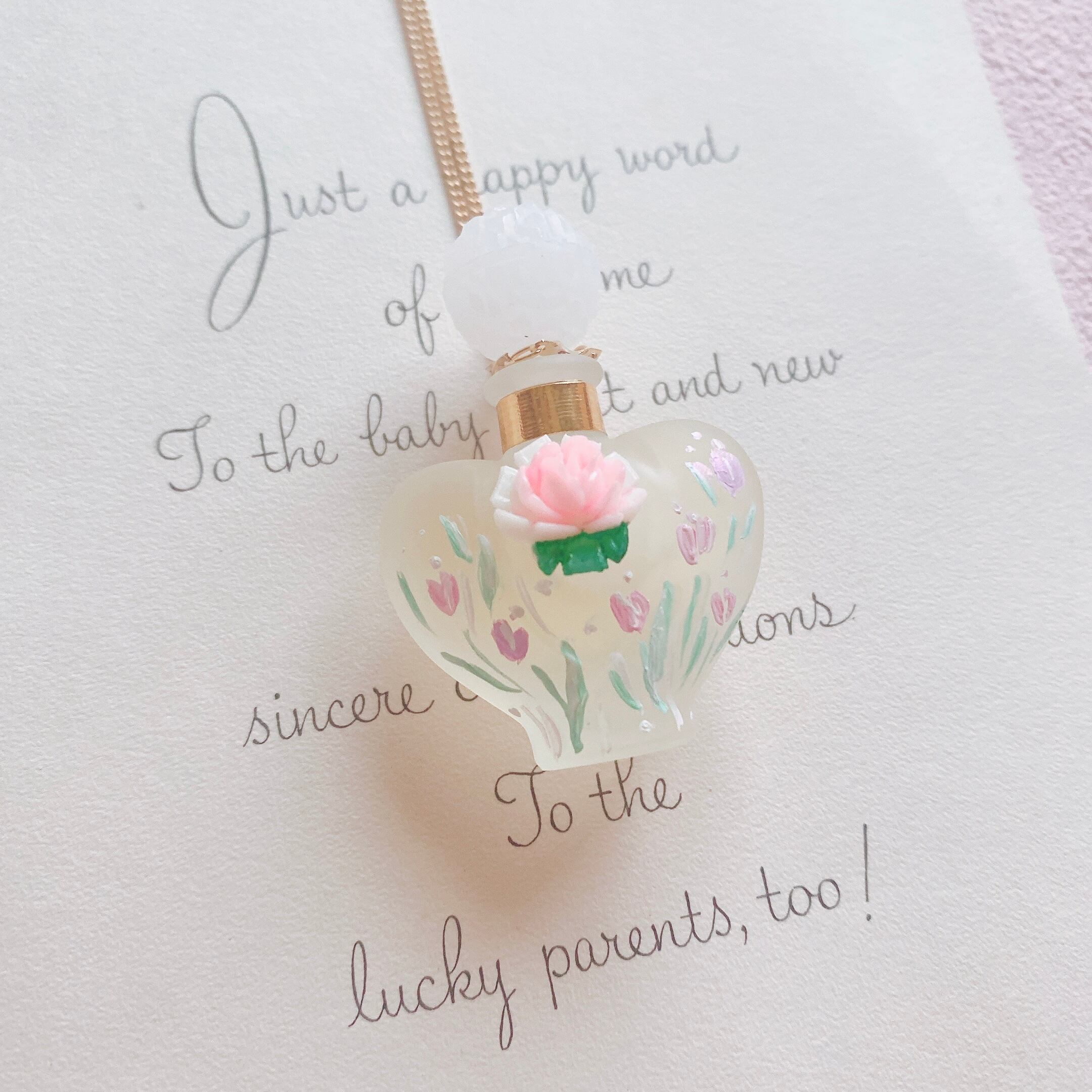 (ニナリッチリメイク)Nina Ricci Hand painted perfume neckless ペイント香水瓶ネックレス