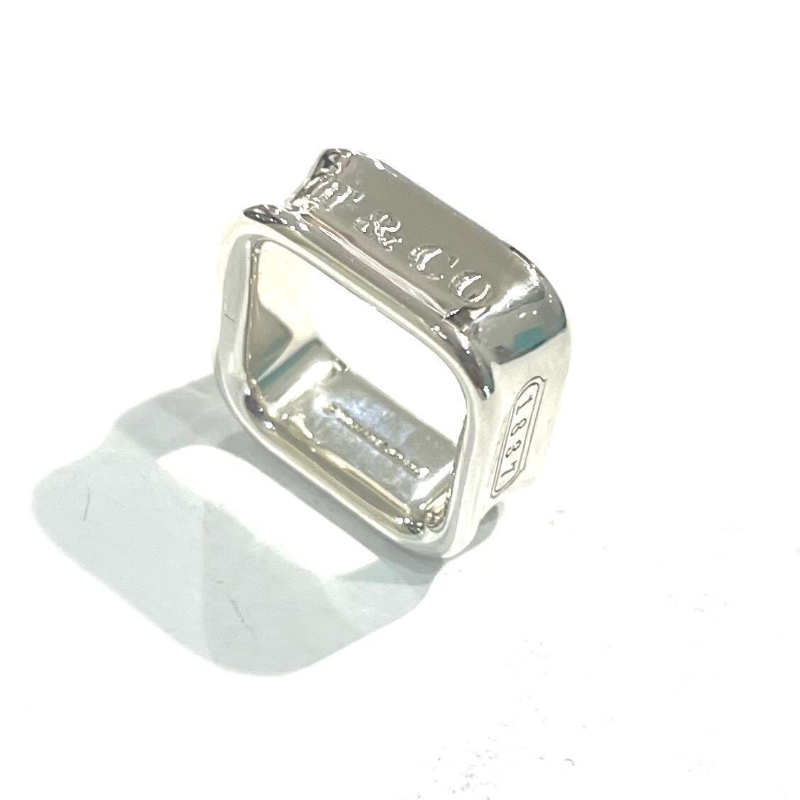 Tiffany & Co. シルバーバンドリング スクエア TIFFANY&Co.（ティファニー） リング Square Ring スクエア T メンズ