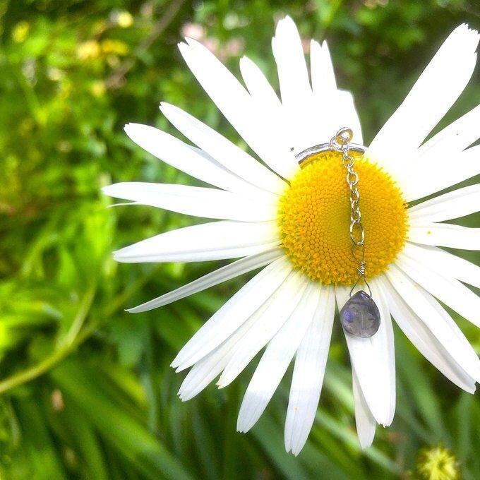 【一点物】✦⋆.すみれの花咲く頃⋆.アイオライトティアドロップシェイプイヤーカフ⋆.·サージカルステンレス⋆.·✦