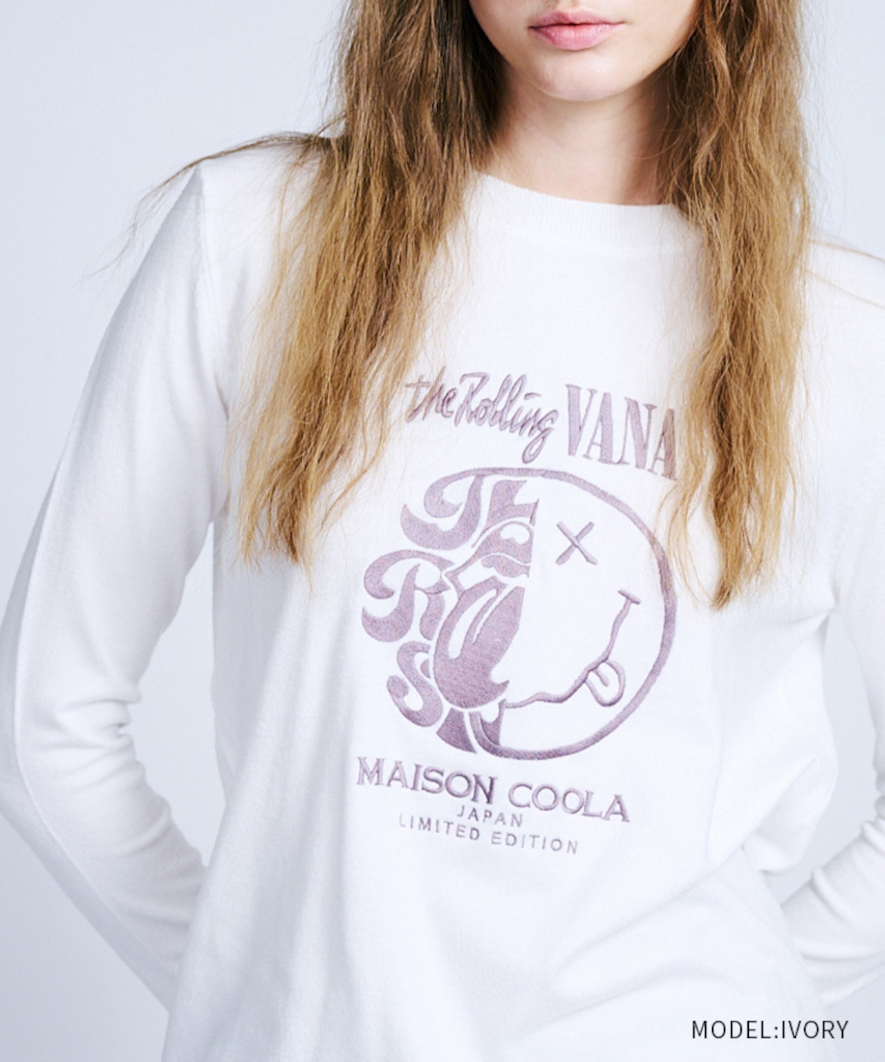 COOLAバンドロゴエンブロイダリーTOPS (IVORY)　CQ-47098