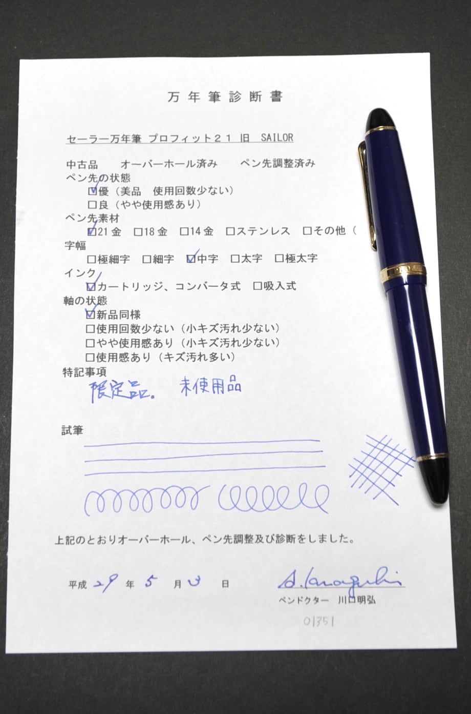 セーラー万年筆 プロフィット21 旧 ブルー SAILOR PROFIT 21 （中字