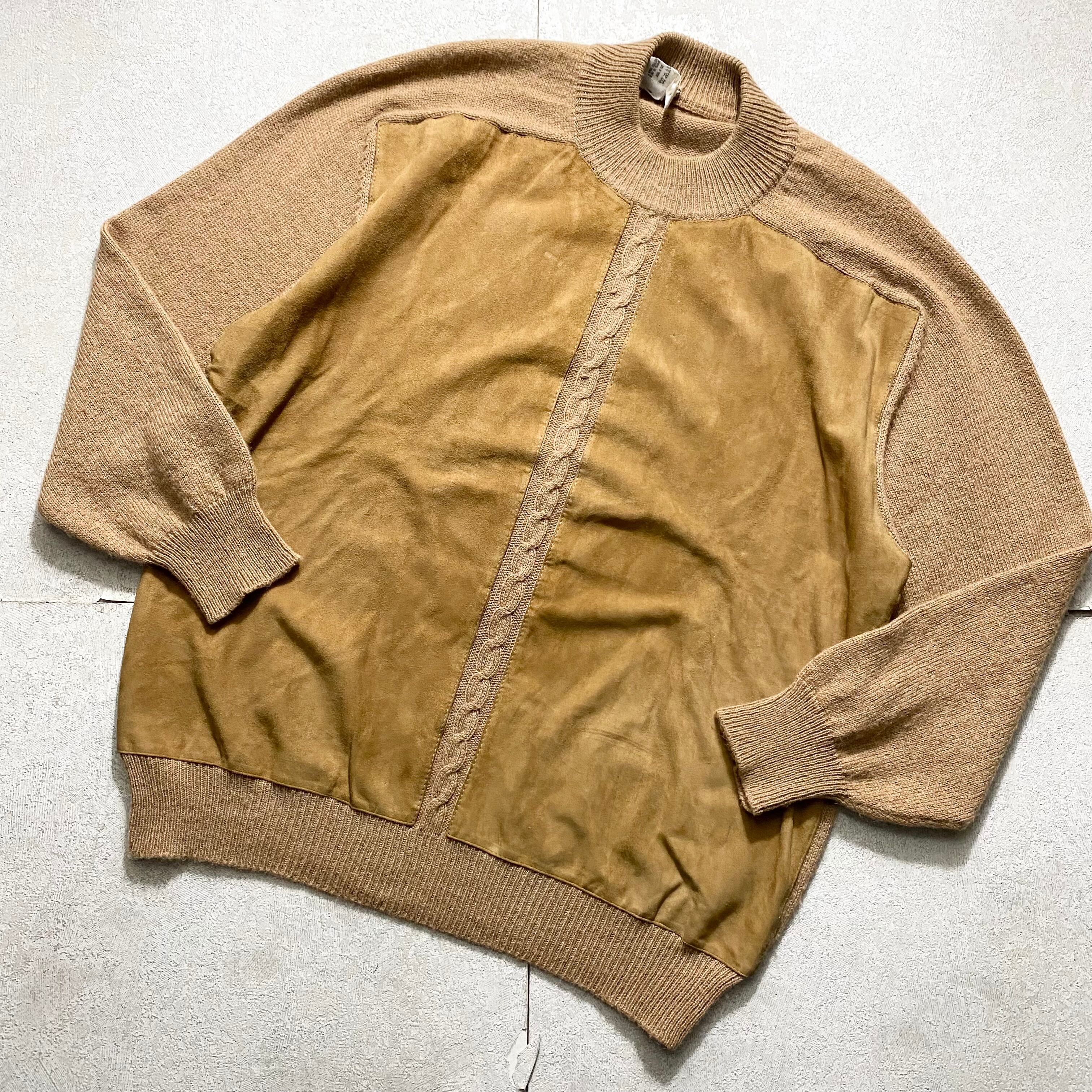 vintage HERMES leather switching camel knit sweater | NOIR ONLINE