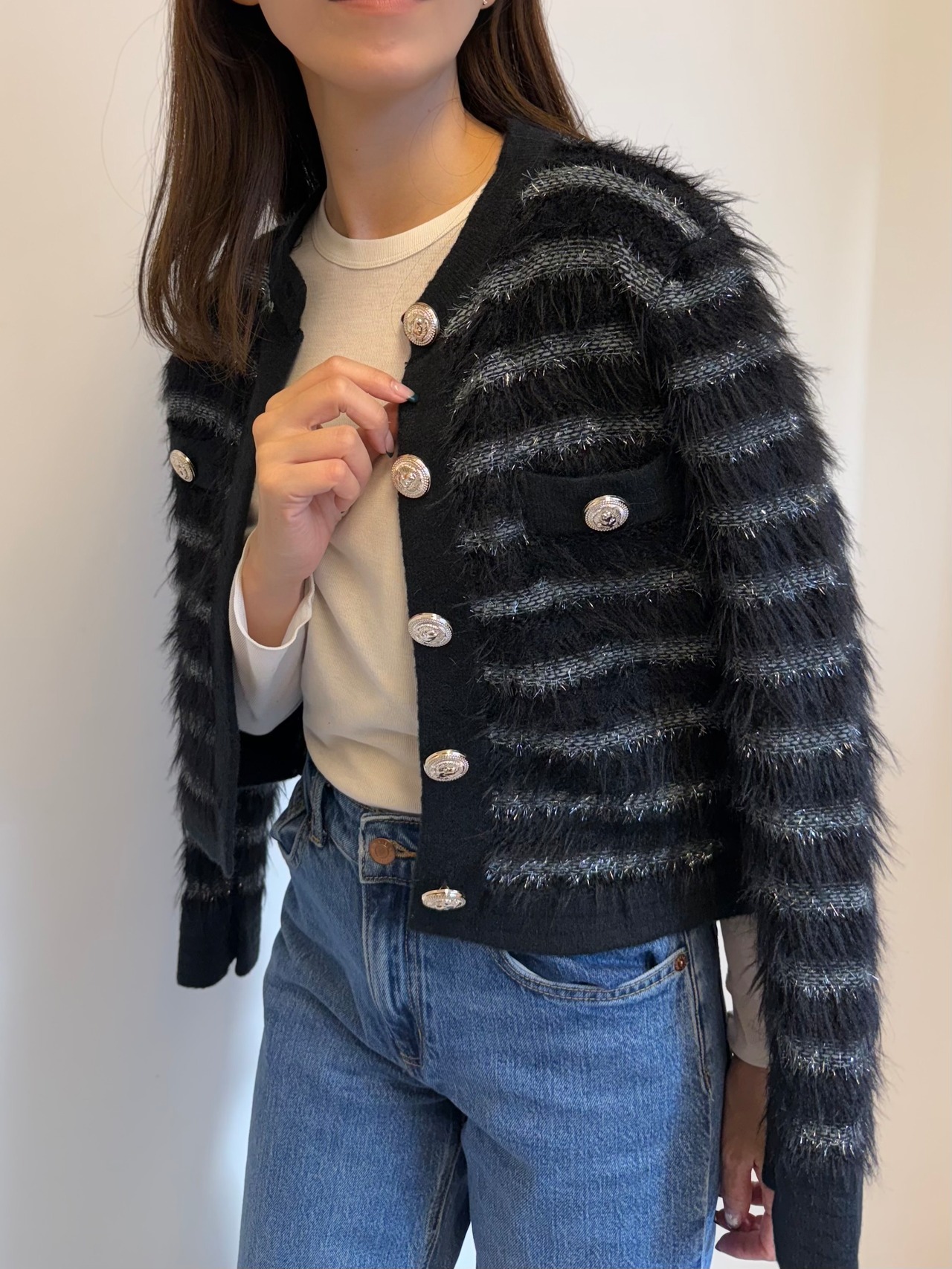 シャギーニットカーディガン［60005］