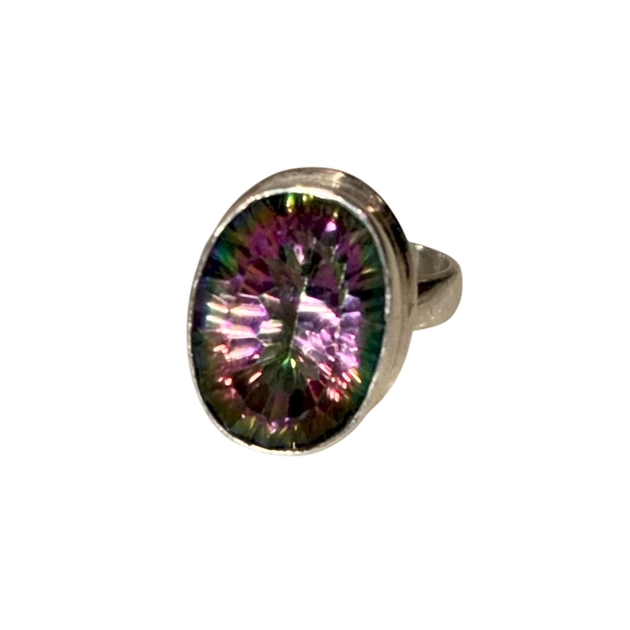 vintage silver " mystic topaz " ring