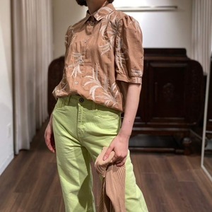 embroidery shirt blouse beige