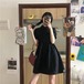 ✞ スタンダード半袖スリーブシャツブラウスAラインスカート ショート レトロ スウィート ✞ゴスロリ SM ミリ 甘ロリ クラロリ 和ロリ エレガント 黒ロリ 姫ロリ 華ロリ BB-BB2438783