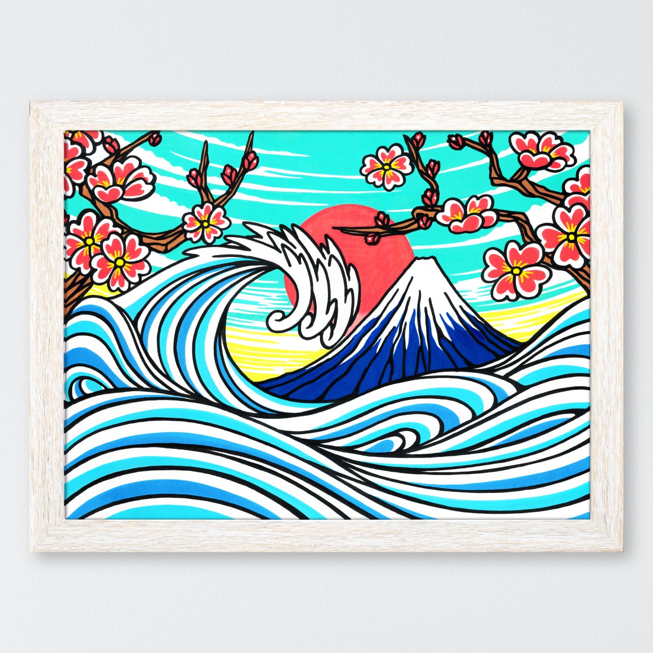 Wood Panel L Size（Sunrise Fuji）with Frame | TAMO ART GALLERY