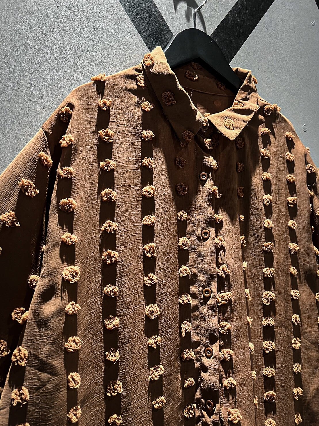 X VINTAGE】Dot Total Pattern Loose S/S Sheer Shirt | Caka(カカ 