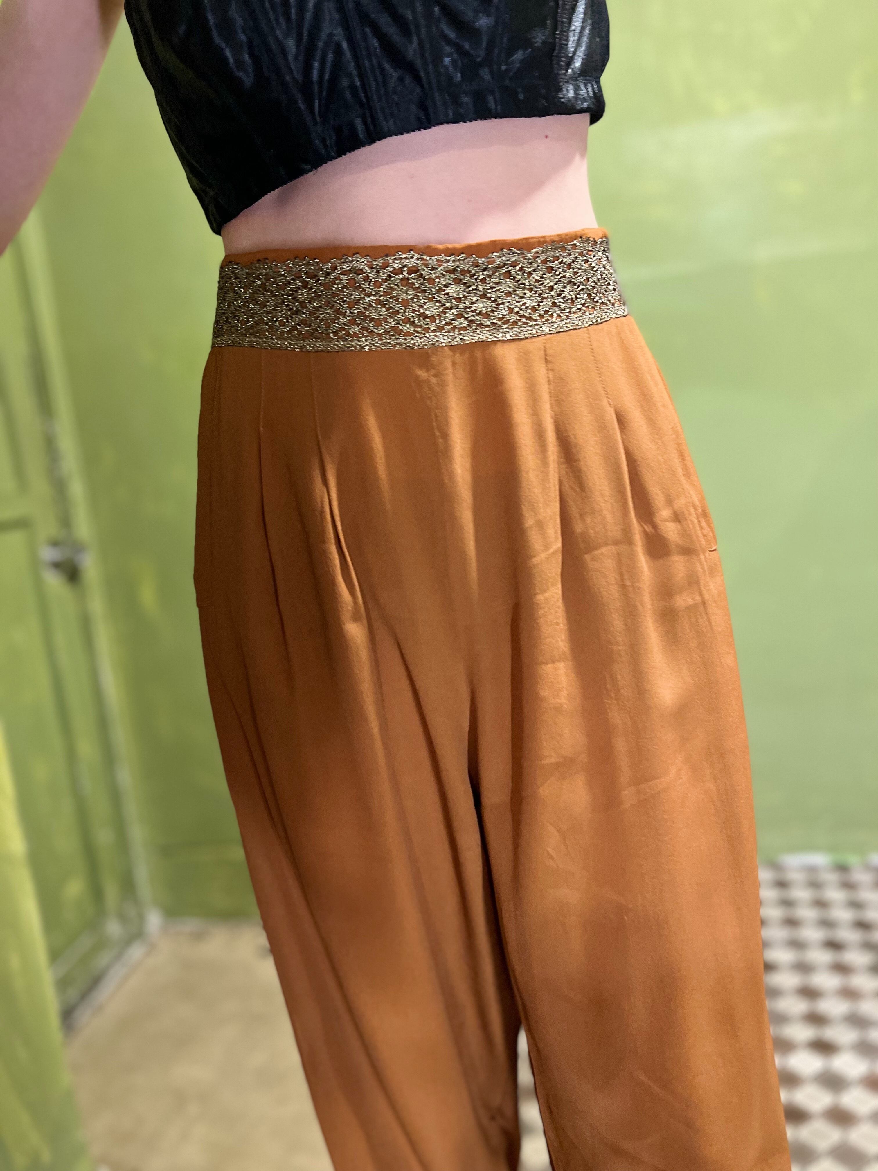 Riyad vintage レース ドロワーズ パンツ ブラウン カジュアルパンツ